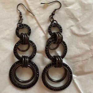 Elegant Black Hoop Earrings
